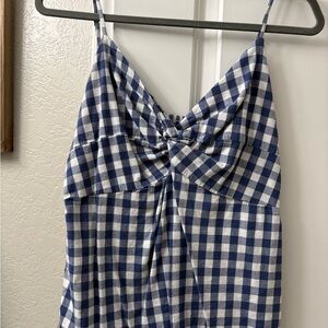 Old Navy Navy and White Checkered Top